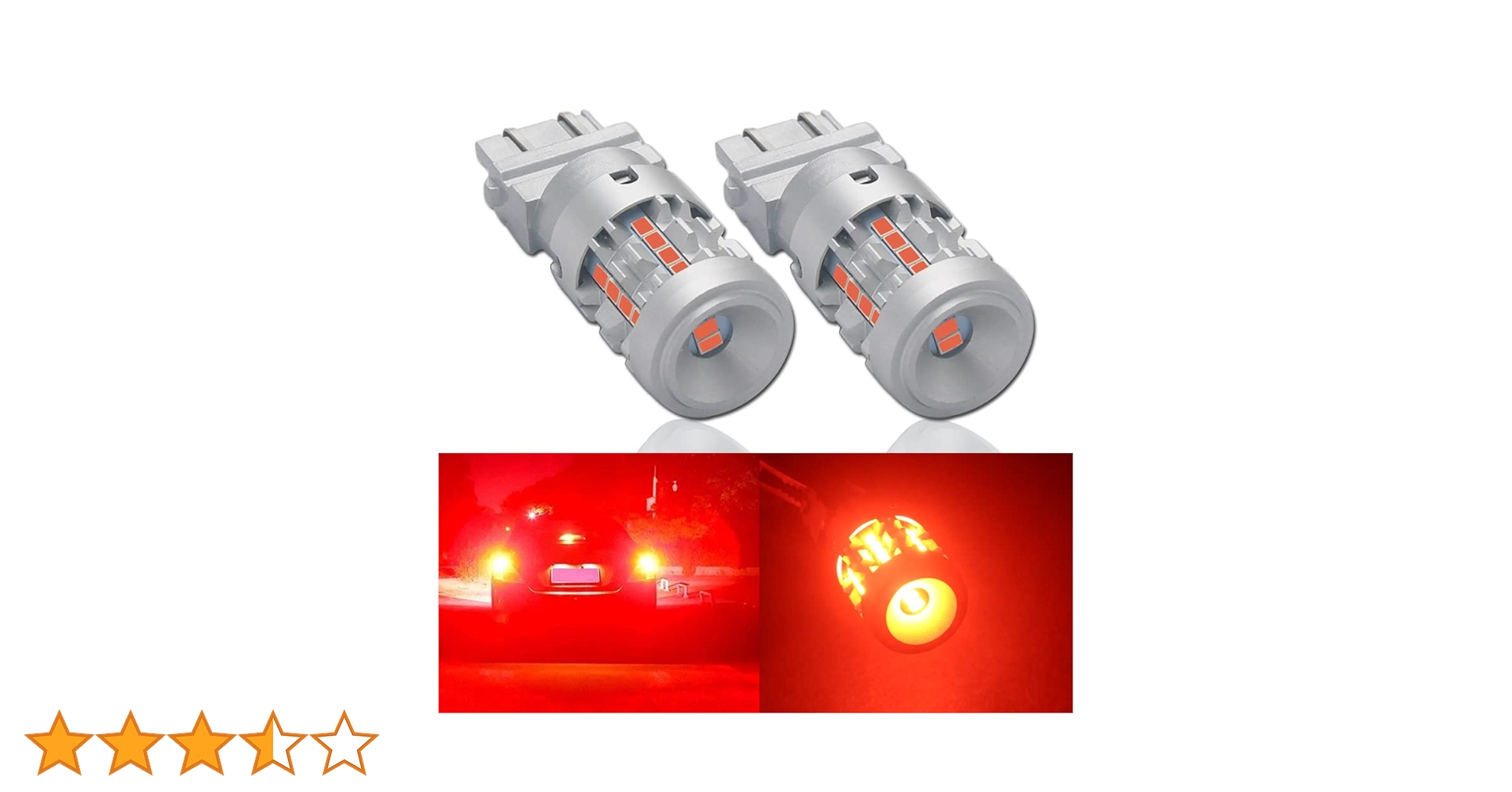 Amazon | Eseastar P27/7W 3157 T25 LEDダブル レッド 爆光